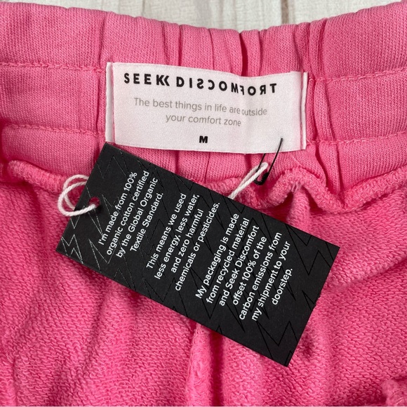 Seek Discomfort Essential Seek Shorts Women’s M Pink Unisex Sweat Active Organic - Picture 8 of 12